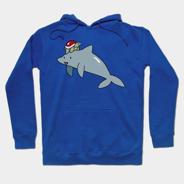 Turtle Riding a Dolphin Hoodie by saradaboru